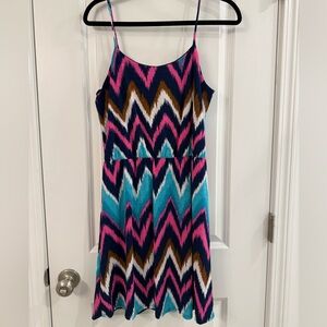 Colorful Chevron Print Dress
